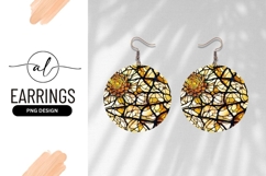 Stained Glass Rose Floral Round Earring Png Product Image 1