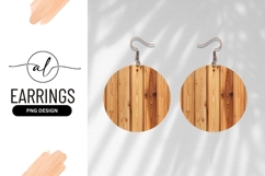 Wooden Texture Round Earring Png Product Image 1