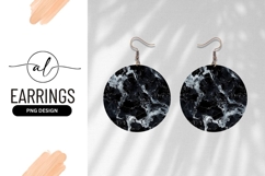 Abstract Black And White Round Earring Png Product Image 1