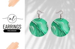 Swirling Green and White Abstract Liquid Art in a Circular Product Image 1