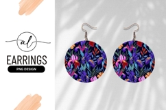 Embroidered Iris Flowers in a Circle with Purple Pink Product Image 1