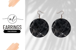 Black Marble Texture Round Earring Png Product Image 1