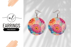 Colorful Gerbera Daisies Floral Illustration in a Circular Product Image 1