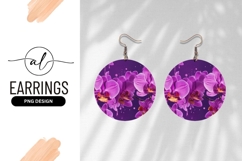Purple Orchids with Paint Splashes on Dark Purple Background Product Image 1