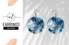 Abstract Blue and White Marble Effect in a Round Shape Product Image 1