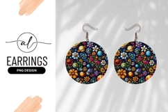 Colorful Floral and Planetary Illustration on Dark Product Image 1