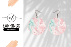 Round marble texture in pink and teal colors with swirling Product Image 1