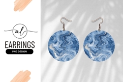 Blue and White Swirls Abstract Pattern in a Circular Shape Product Image 1