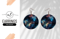 Colorful Nebula Space Background Round Earring Png Product Image 1