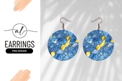 Abstract Blue and Yellow Mosaic Circle with Golden Veins Product Image 1