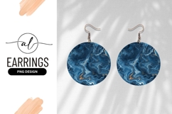 Abstract Blue and Gold Swirls in a Circular Shape marble Product Image 1
