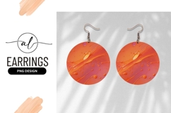 Abstract Orange Paint Splash Round Earring Png Product Image 1