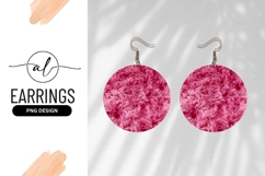 Pink Fur Texture Background Round Earring Png Product Image 1