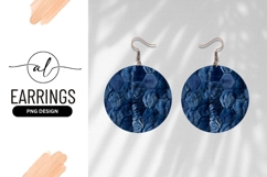 Blue Hexagon Furry Round Earring Png Product Image 1