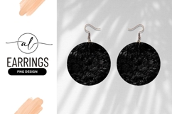 Black Furry Texture Circular Round Earring Png Product Image 1