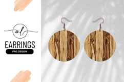 Round Wood Grain Earring Design Texture Product Image 1