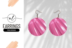 Shiny Pink Fabric Round Earring Png Product Image 1