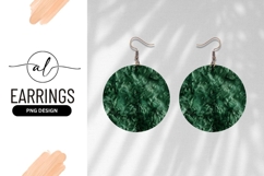 Emerald Green Abstract Furry Round Earring Png Product Image 1