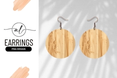 Light Maple Wood Round Earring Png Product Image 1