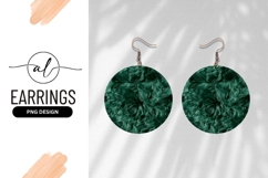 Emerald Green Wavy Texture Round Earring Png Product Image 1