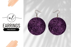 Purple Furry Texture Round Earring Png Product Image 1