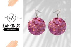 Pink And Gold Hexagonal Round Earring Png Product Image 1