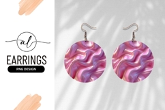 Pink Satin Fabric Texture Round Earring Png Product Image 1