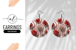 Candy Cane Flowers Round Earring Png Product Image 1