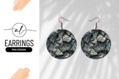 Gray Rocky Stone Texture Round Earring Png Product Image 1