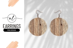 Circular Wood Texture Round Earring Png Product Image 1