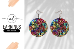 Abstract Floral Circle Design Round Earring Png Product Image 1