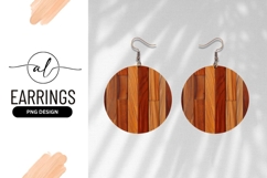 Wooden Round Earring Png Texture Background Product Image 1