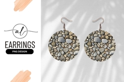 Circular Pebble Stone Arrangement Round Earring Png Product Image 1