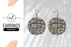 Rough Stone Wall Circle Round Earring Png Product Image 1