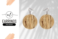 Wooden Circle Texture Round Earring Png Product Image 1