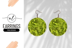 Abstract Round Earring Png Green Wavy Texture Product Image 1