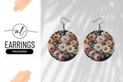 Floral Arrangement Round Earring Png Design Product Image 1