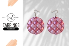 Pink Quilted Round Earring Png Texture Product Image 1