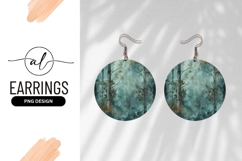 Moody Watercolor Forest Round Earring Png Product Image 1