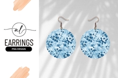 Floral Round Earring Png Blue Pattern Product Image 1