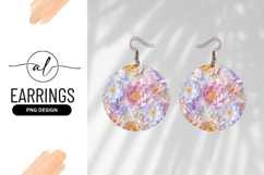 Pastel Floral Arrangement Round Earring Png Product Image 1