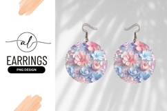 Pastel Flower Arrangement Round Earring Png Product Image 1