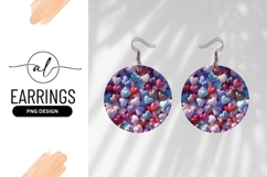 Pile Of Colorful Hearts Round Earring Png Product Image 1