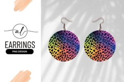 Rainbow Leopard Spots Round Earring Png Design Product Image 1