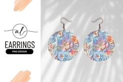 Pastel Flowers Decorative Round Earring Png Product Image 1