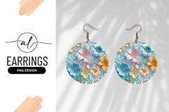 Pastel Paper Flowers Round Earring Png Design Product Image 1