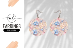 Pastel Floral Background Round Earring Png Product Image 1