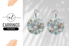 Elegant Floral Embossed Pattern Round Earring Png Product Image 1