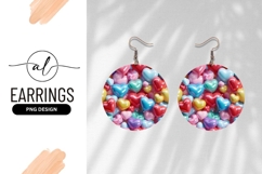 Heart Balloons Bunch Background Round Earring Png Product Image 1