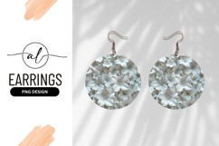 Elegant White Flower Background Round Earring Png Product Image 1